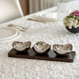Petal Shaped Dip Bowls with Tray