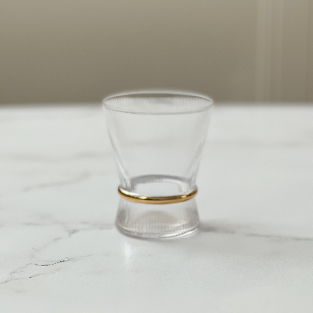 Ribbed Short Glasses with Band 6pk
