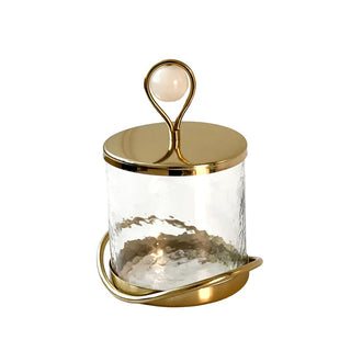 Elegant Glass Cookie Jar With Gold Lid and Base