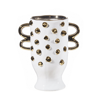 Porcelain Vase with Small Gold Beads