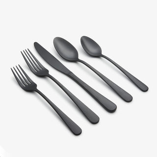 Cambridge Keene Black Satin 20-Piece Flatware Set, 18/0 stainless steel