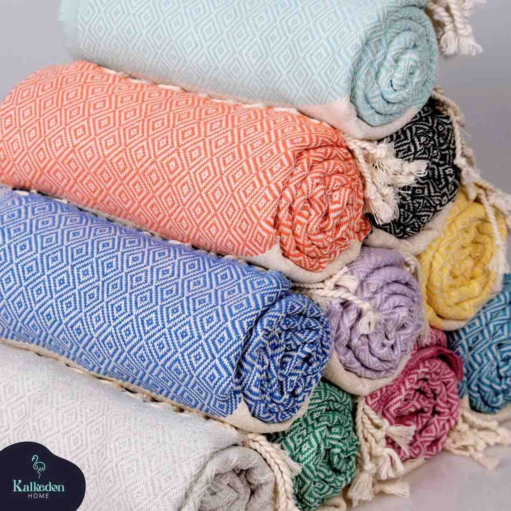Diamond Turkish Cotton Beach Towel | Quick-Dry & Sand Resistant