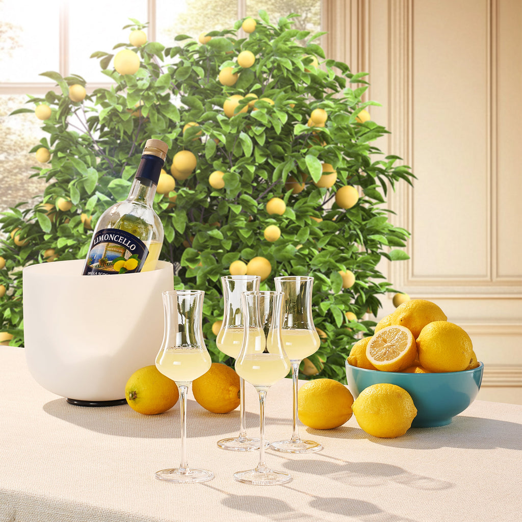 Specialty Limoncello Cocktail Glasses Set of 4 – Elegant Barware for Italian-Inspired Drinks