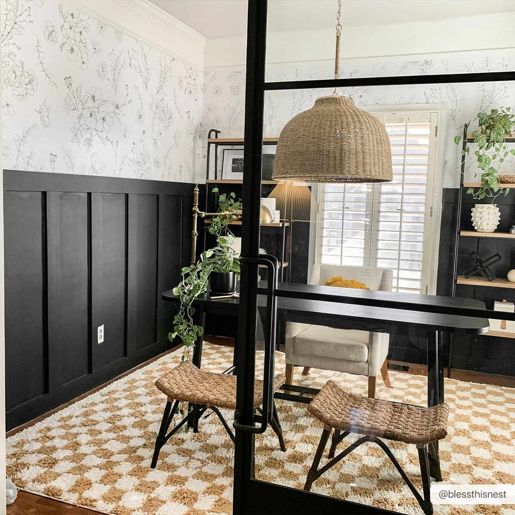 Kieu Mustard Ivory Checkered Area Rug – Modern Patterned Floor Carpet