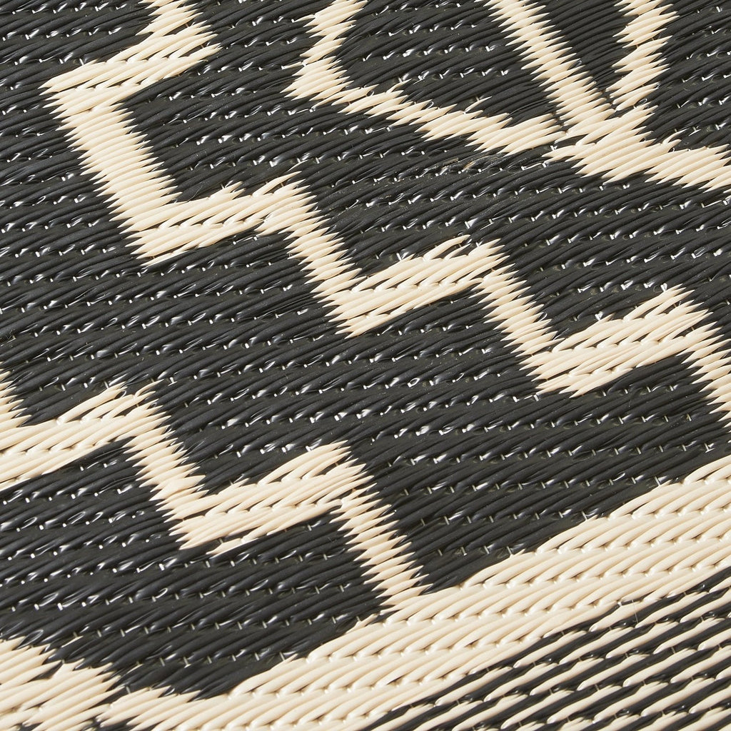 Kilimanjaro Black Boho Reversible Outdoor Patio Rug