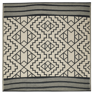 Kilimanjaro Black Boho Reversible Outdoor Patio Rug