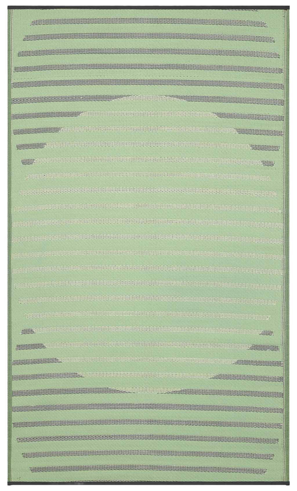 Kyoto Green Striped Reversible Outdoor Patio Rug