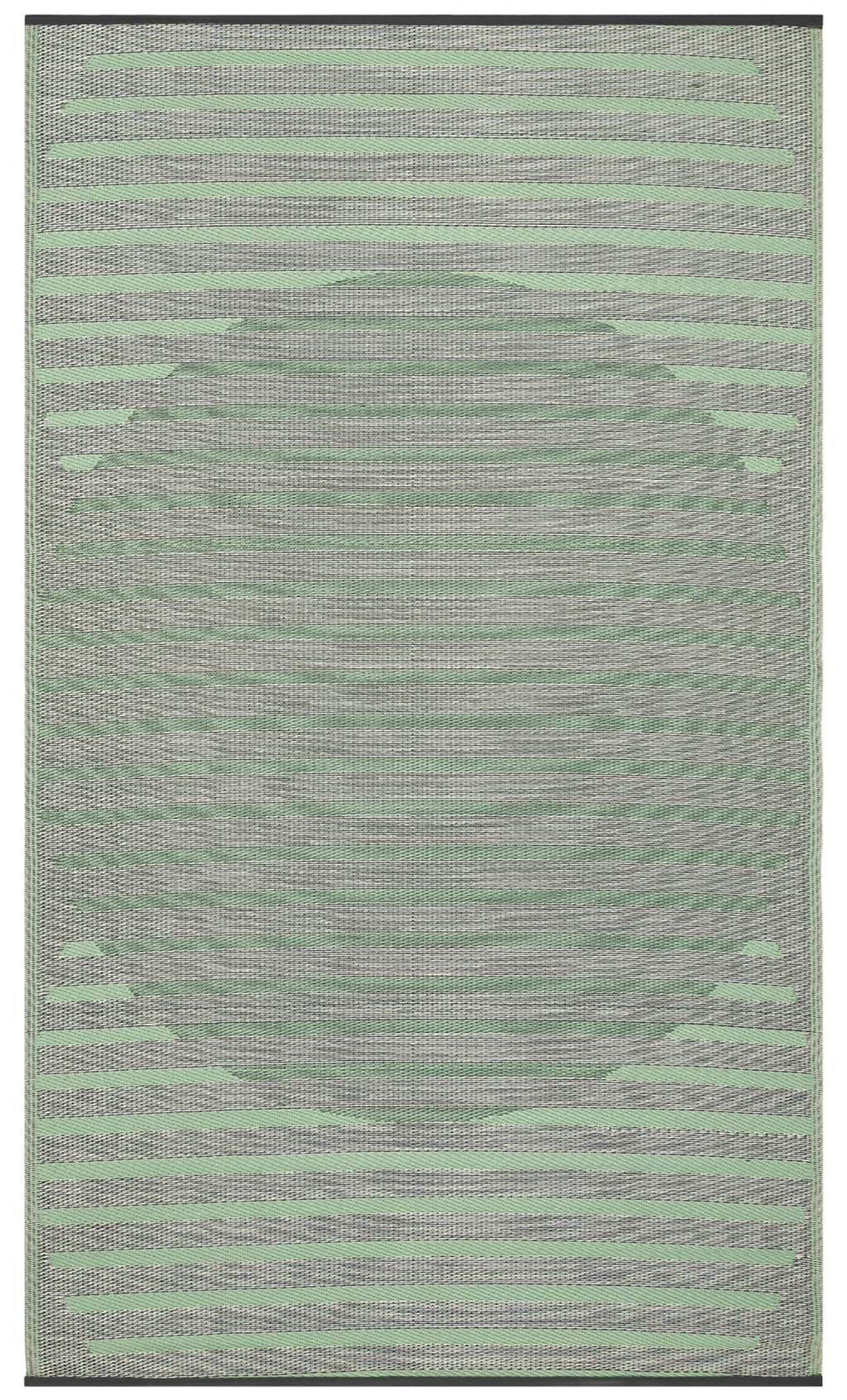 Kyoto Green Striped Reversible Outdoor Patio Rug