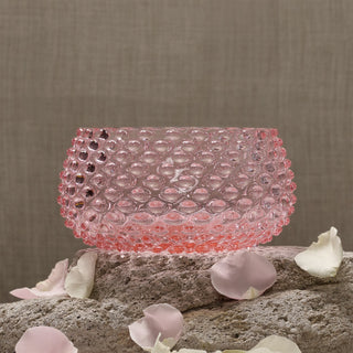 Hobnail Glass Bowl in Petal Pink – Large