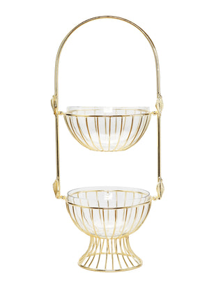 Gold Leaf 2 Tiered Centerpiece