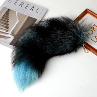 Real Fox Tail Fluffy Keychain (35-45cm) – Perfect for Handbags & Accessories