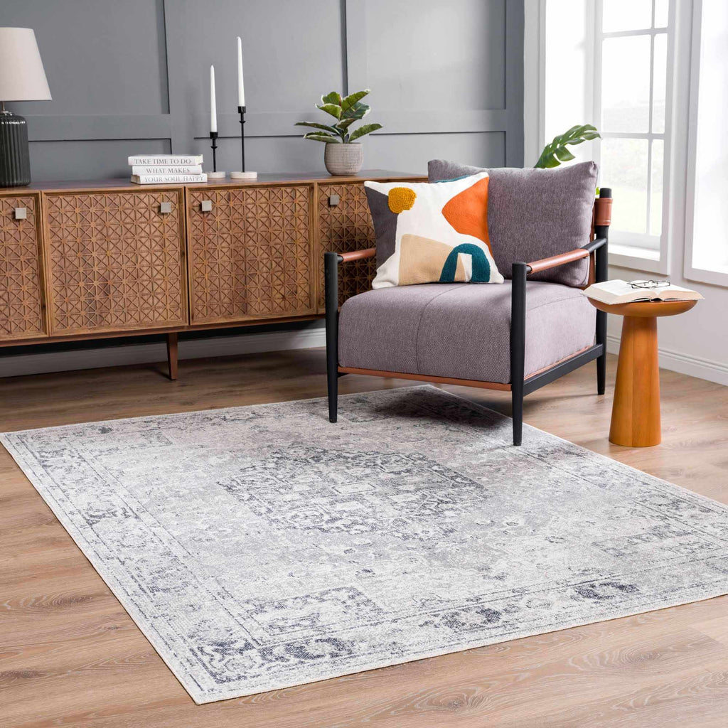 Akram Antrasit Flat Pile Washable Rug – Low Maintenance Modern Rug