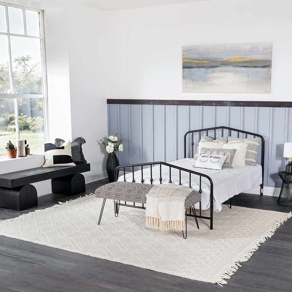 Ramsbury Beige Trellis Wool Rug – Premium Soft Wool Area Carpet