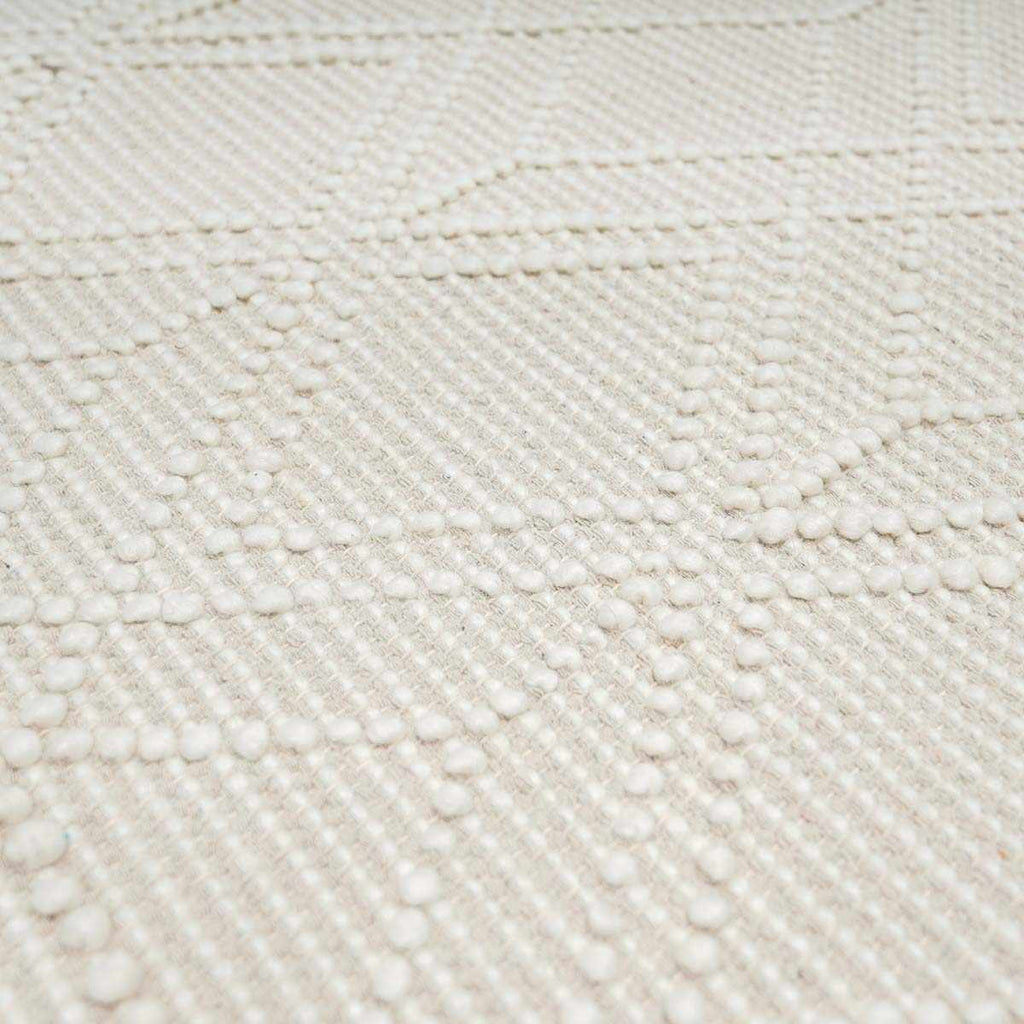 Ramsbury Beige Trellis Wool Rug – Premium Soft Wool Area Carpet