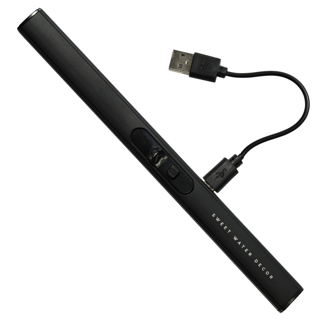 Rechargeable Black Electric Arc Lighter | USB Candle & Fireplace Lighter