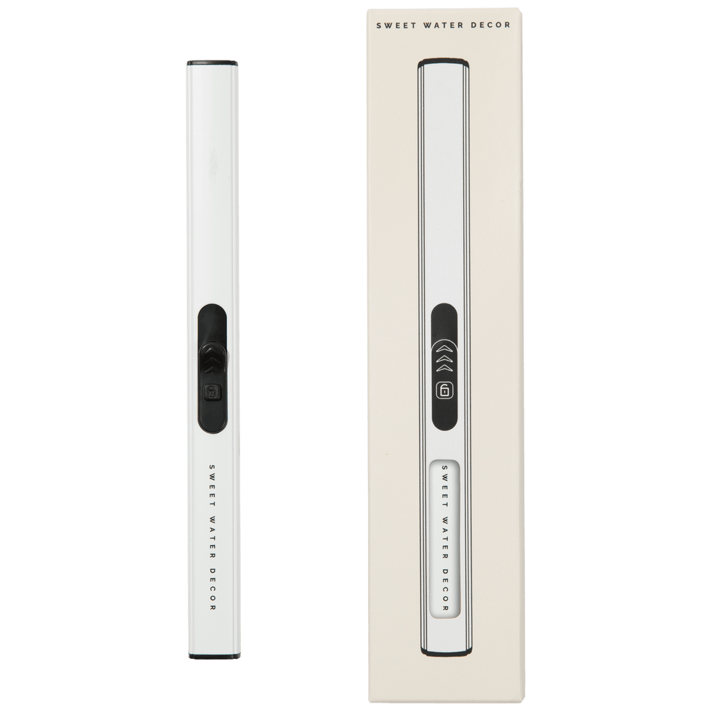 Rechargeable White Electric Arc Lighter | USB Flameless Candle & Fireplace Lighter