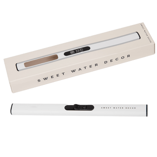 Rechargeable White Electric Arc Lighter | USB Flameless Candle & Fireplace Lighter