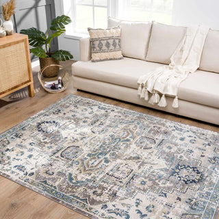 Cabacungan Gray Blue Washable Area Rug – Contemporary Living Room Carpet