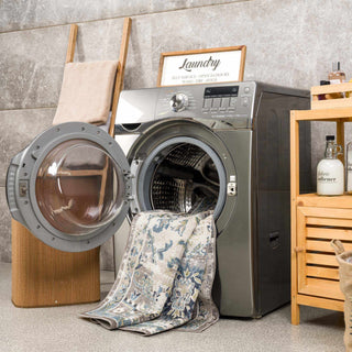 Cabacungan Gray Blue Washable Area Rug – Contemporary Living Room Carpet