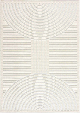 Deron White Washable 3D Rug