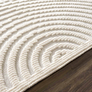 Deron White Washable 3D Rug