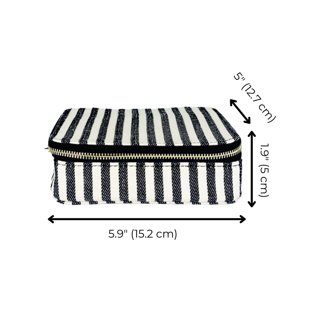 Large Pill Travel Case with Individual Daily Pill Organizer – Striped