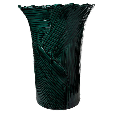 Textured Vase in Emerald Green – Medium & Large Decorative Vase Inspired by Mediterranean Seas