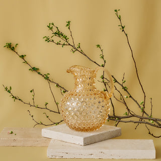Hobnail Glass Jug in Butterscotch – 2 Liter
