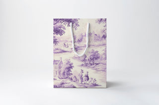 Lavender Toile Illustrated Gift Bag with Handles
