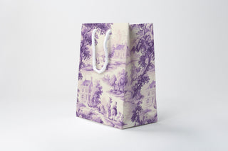 Lavender Toile Illustrated Gift Bag with Handles