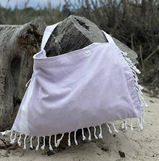 3-in-1 Cotton Beach Bag, Towel & Chair Cover – Solid Collection