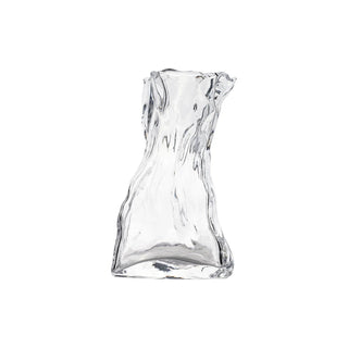 Le Sack Small Glass Vase – Modern Decorative Clear Glass Vase