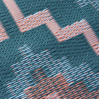 Lhasa Green Boho Reversible Outdoor Patio Rug