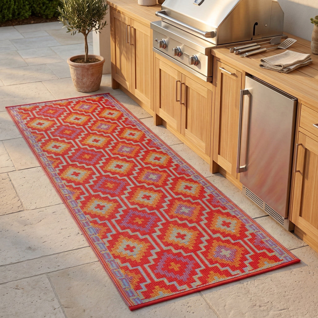 Lhasa Boho Reversible Outdoor Patio Rug