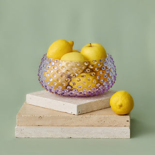 Hobnail Glass Bowl in Lilac Bloom – Large