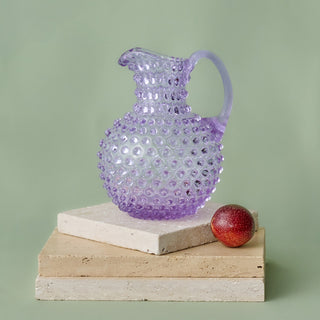 Hobnail Glass Jug in Lilac Bloom – 2 Liter