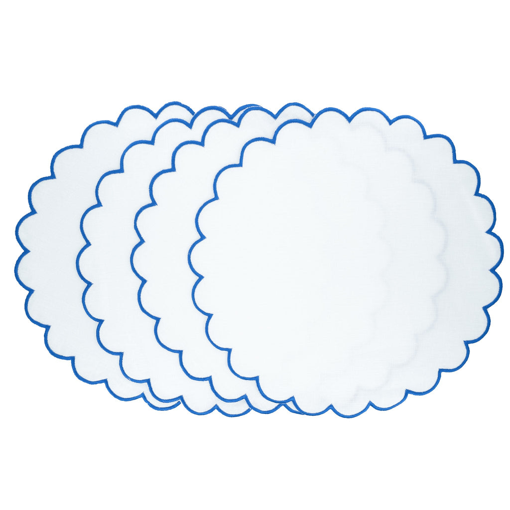 Linen Scalloped Placemats, Set of 4