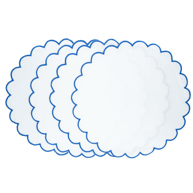 Linen Scalloped Placemats, Set of 4
