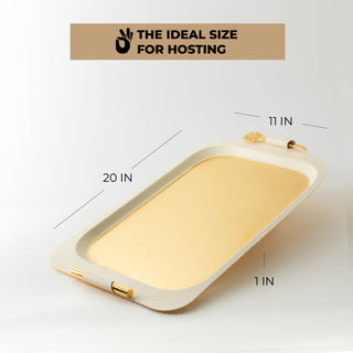 Mirral - Serving Tray - White & Gold