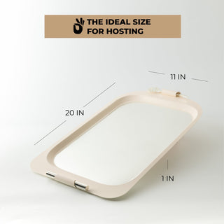 Mirral - Serving Tray - White & Silver