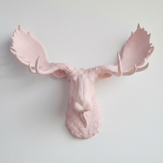 Sculpted Faux Moose Head Wall Decor