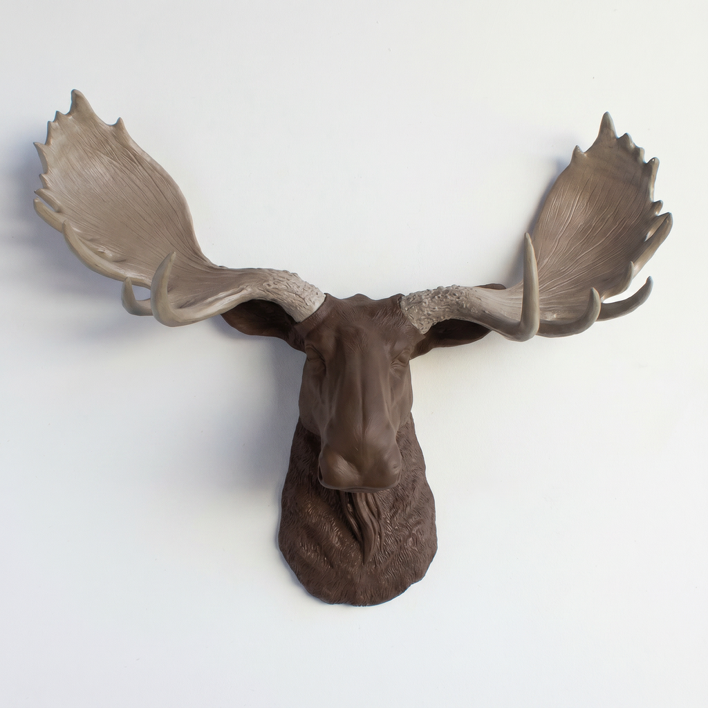 Sculpted Faux Moose Head Wall Decor