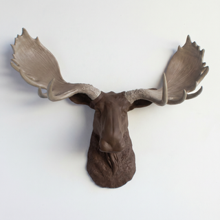 Sculpted Faux Moose Head Wall Decor