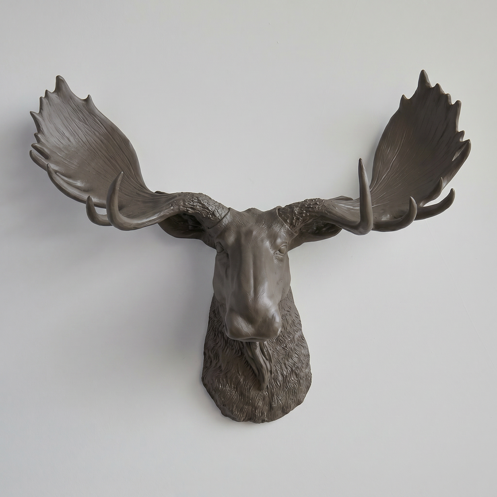 Sculpted Faux Moose Head Wall Decor