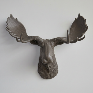 Sculpted Faux Moose Head Wall Decor