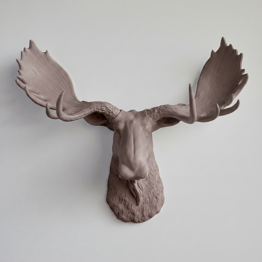 Sculpted Faux Moose Head Wall Decor