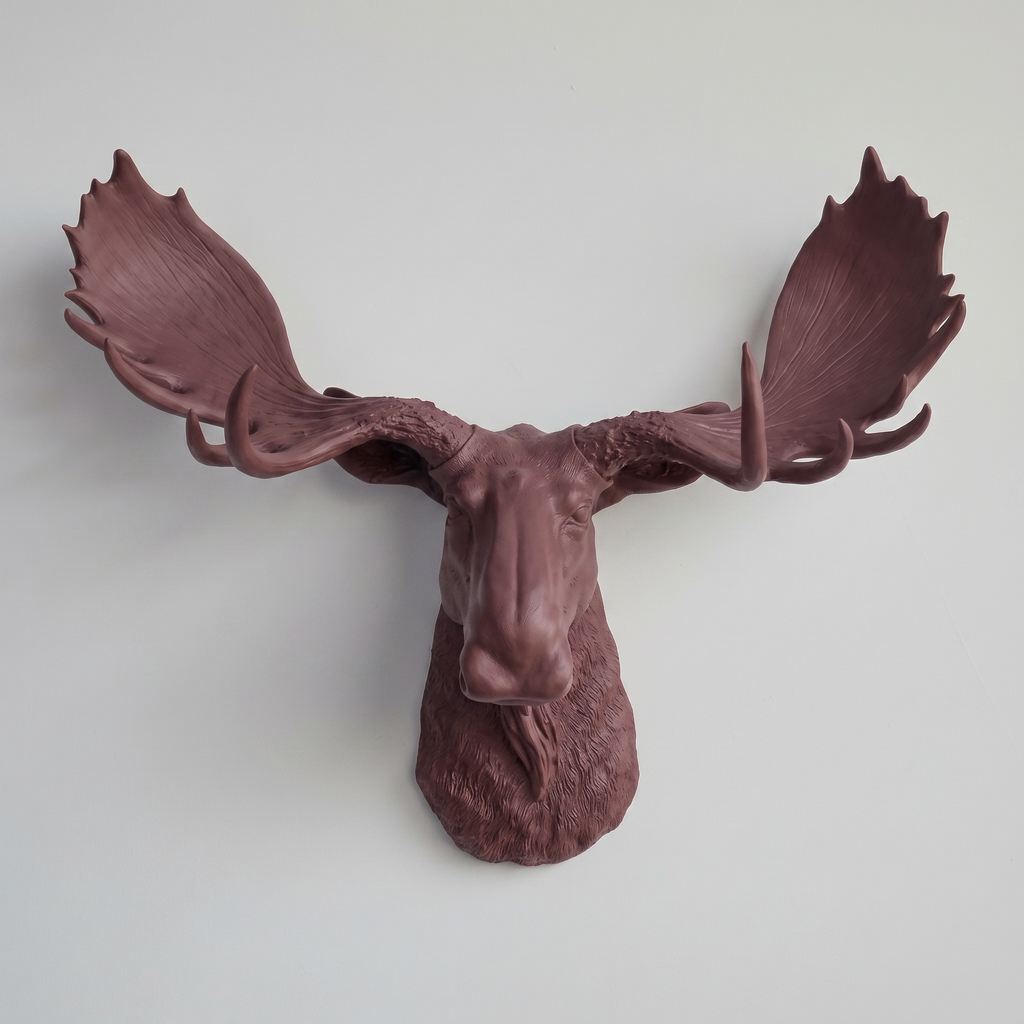 Sculpted Faux Moose Head Wall Decor