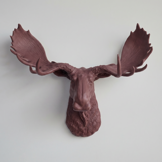 Sculpted Faux Moose Head Wall Decor