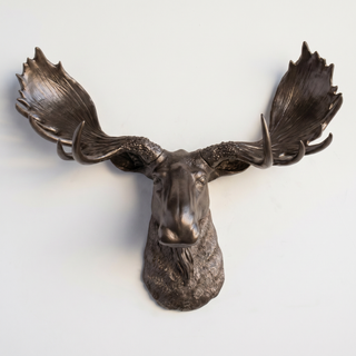 Sculpted Faux Moose Head Wall Decor