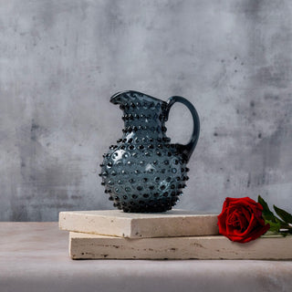 Hobnail Glass Creamer Jug in Charcoal Haze – 1 Liter